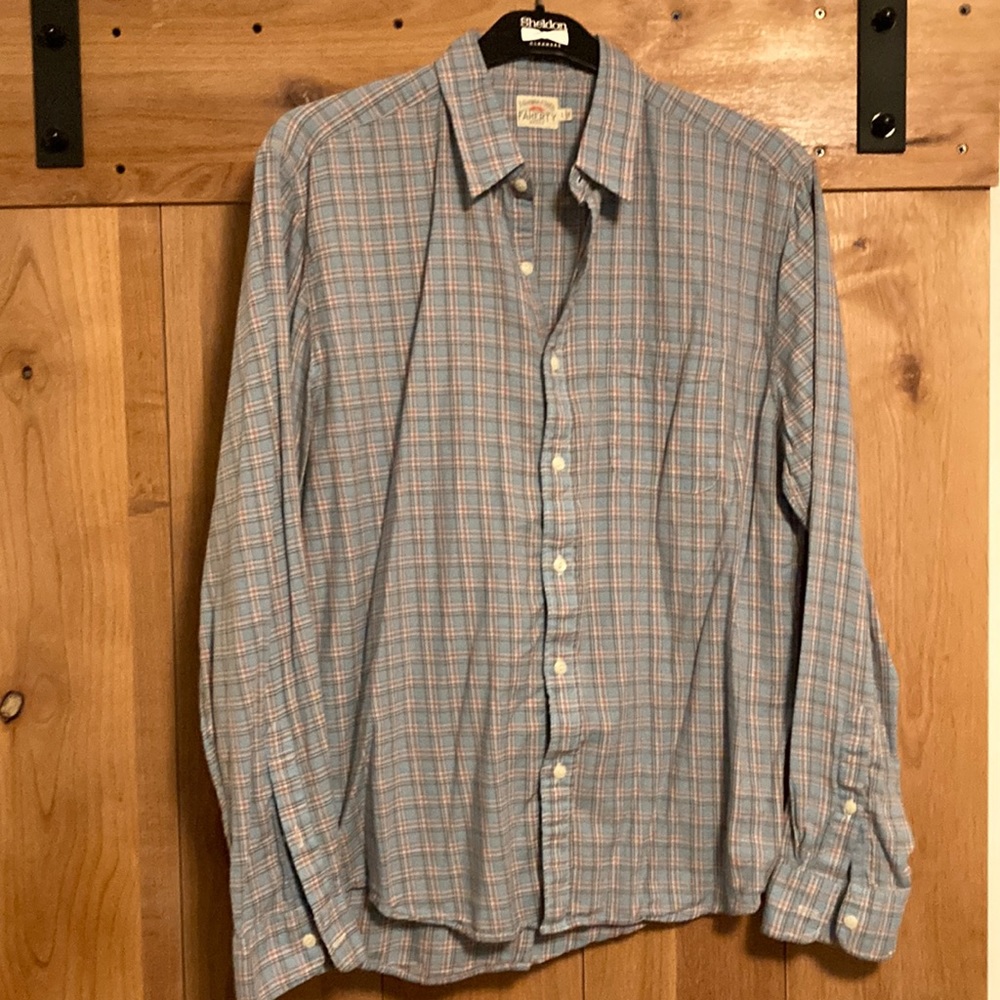 Faherty Lightweight Plaid Button Down Size L